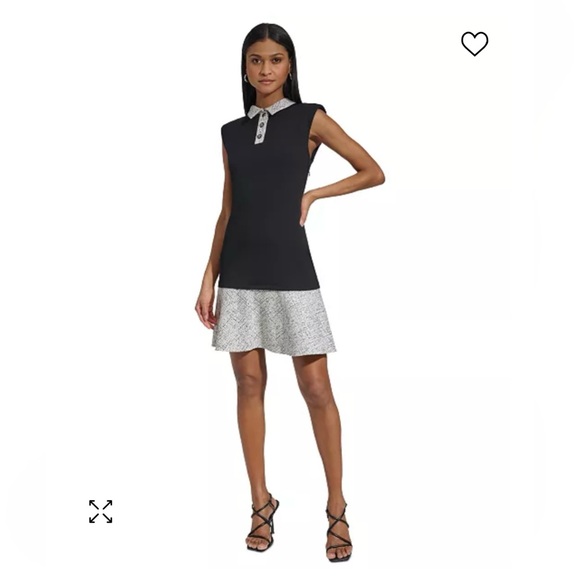 Karl Lagerfield Contrast Trim A-line Dress - Picture 2 of 8
